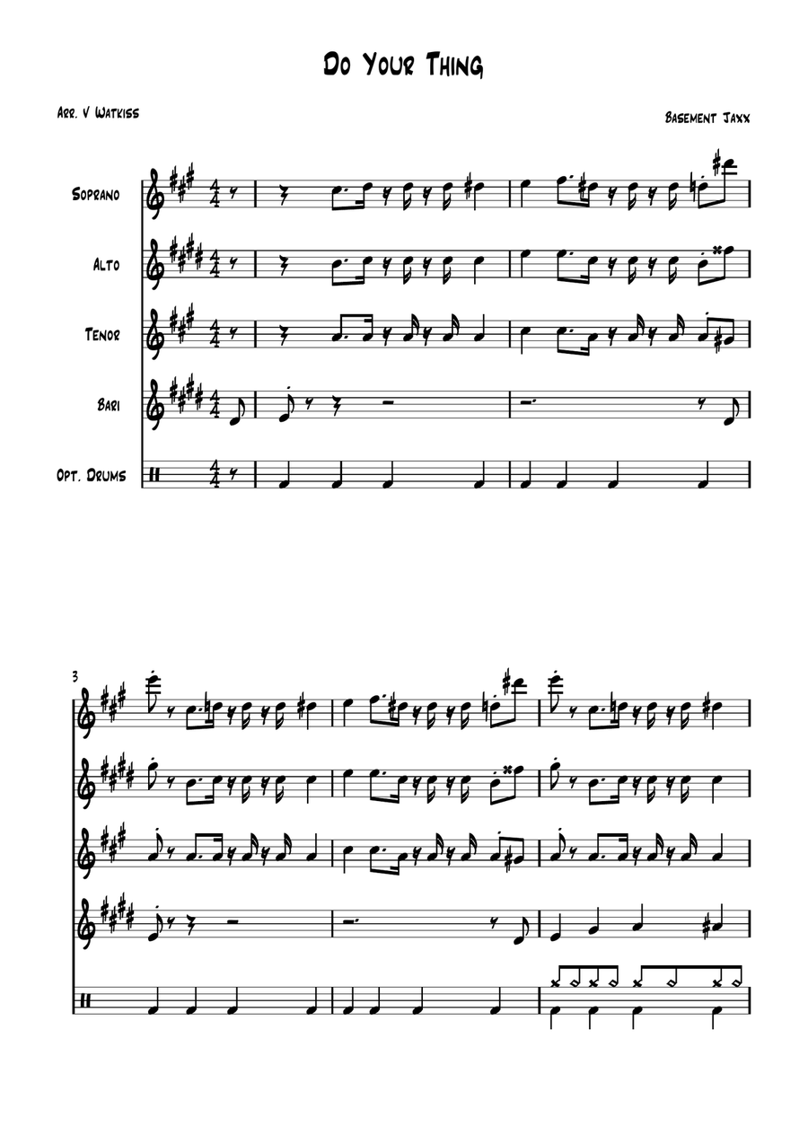 Do Your Thing Do Your Thing Saxophone Quartet scores gallery preview page 1
