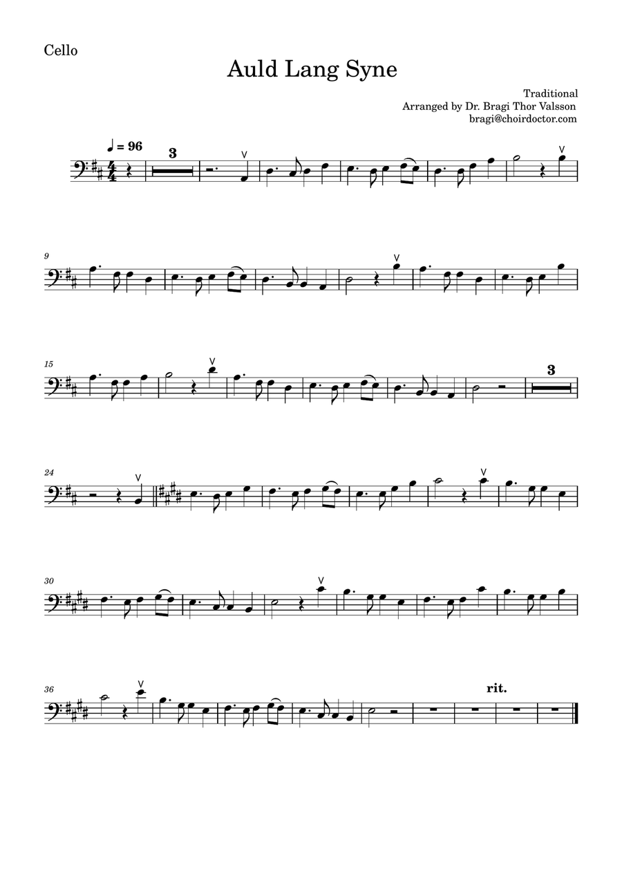 Auld Lang Syne - Cello with Piano accompaniment Piano scores gallery preview page 4