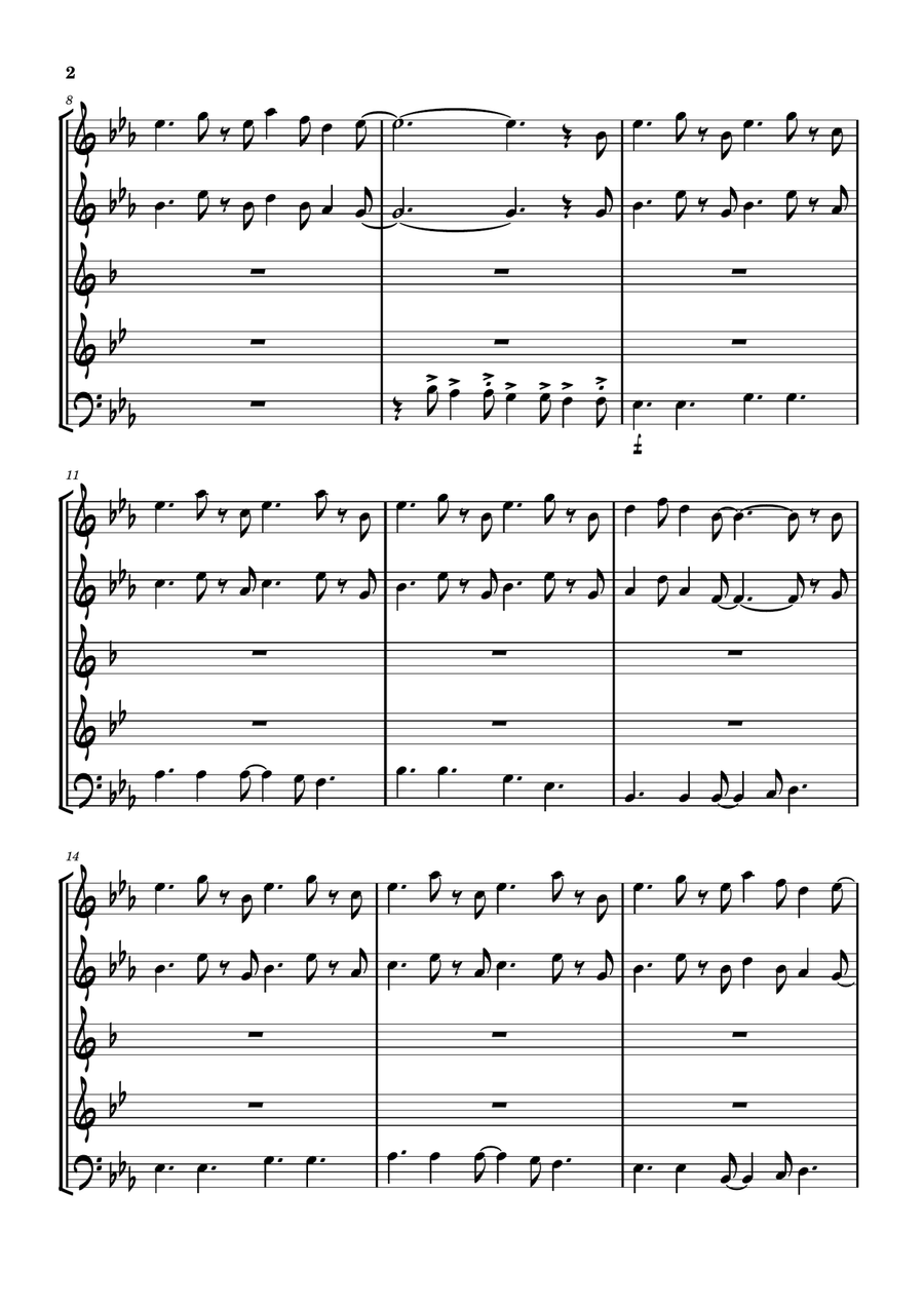 A Swingin' Safari Woodwind Quintet scores gallery preview page 2