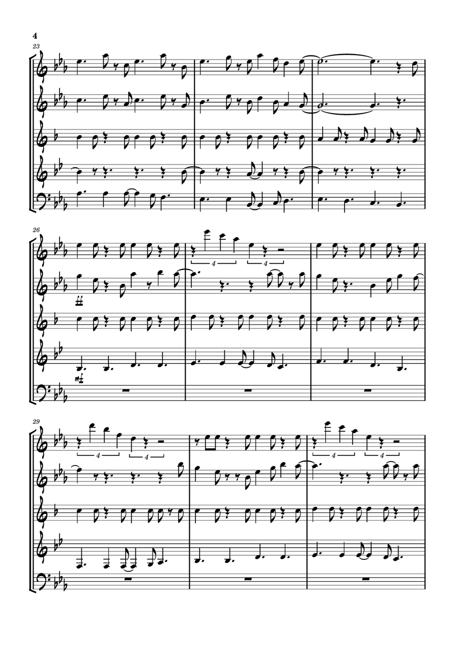 A Swingin' Safari Woodwind Quintet scores gallery preview page 4