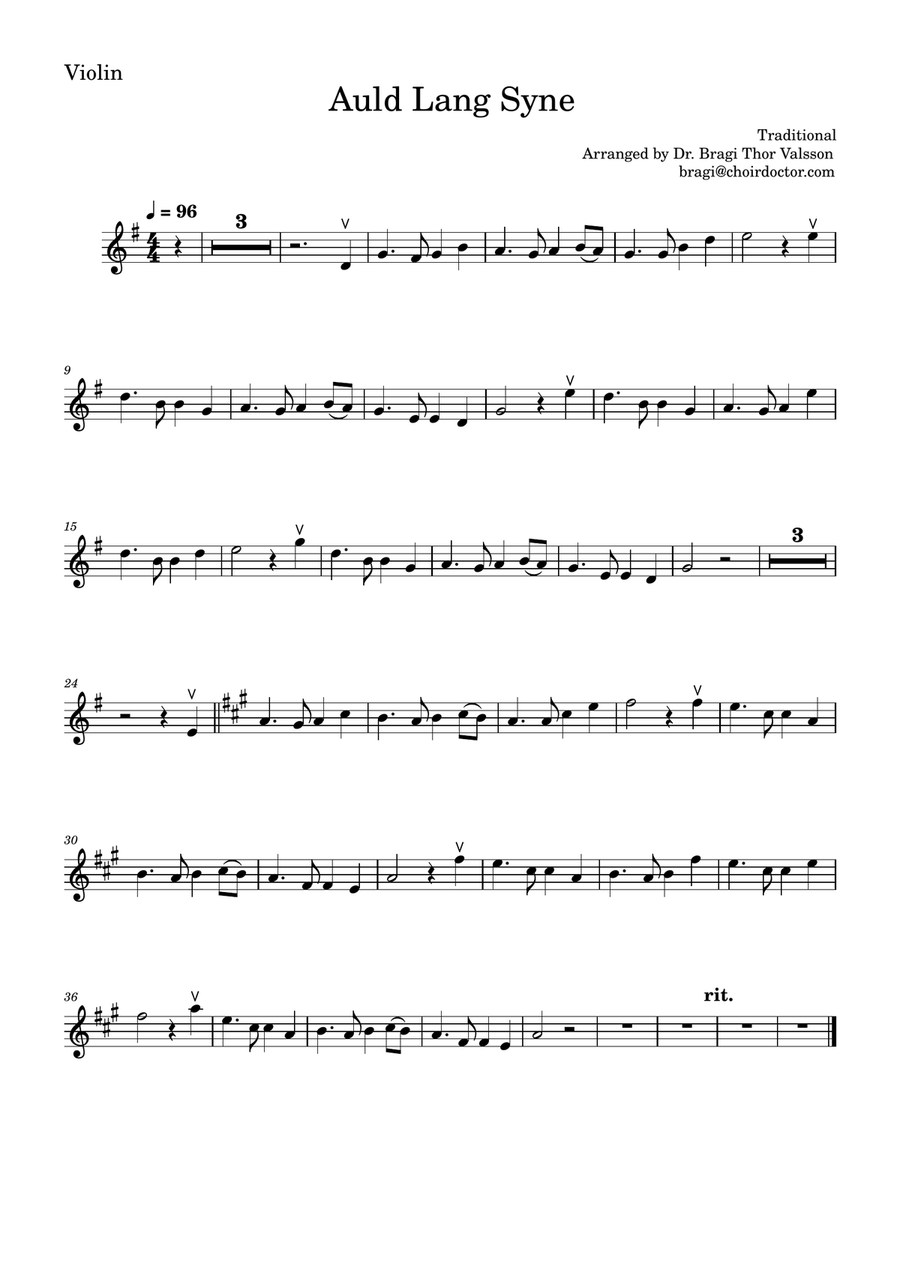 Auld Lang Syne - Violin with Piano accompaniment Violin Solo scores gallery preview page 4