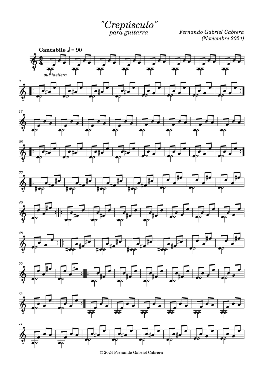 Crepúsculo (para guitarra) Acoustic Guitar scores gallery preview page 1