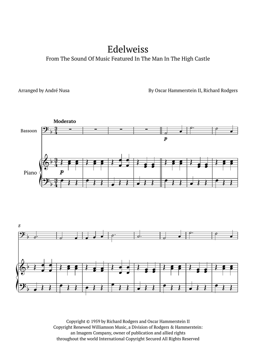 Edelweiss Bassoon scores gallery preview page 1