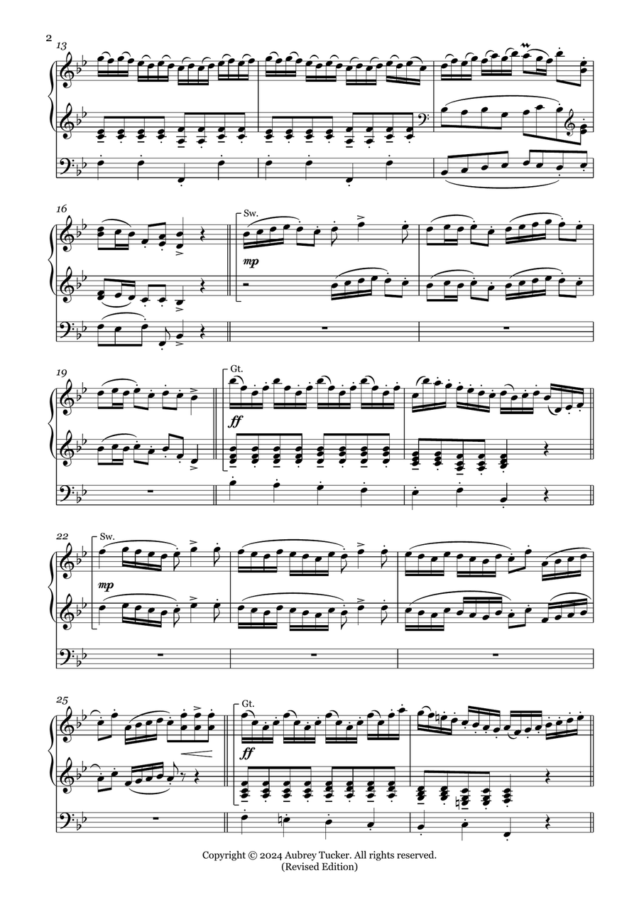 Organ: Arrival of the Queen of Sheba (Sinfonia from Solomon, HWV 67, Act III) - George F. Handel Organ Solo scores gallery preview page 3