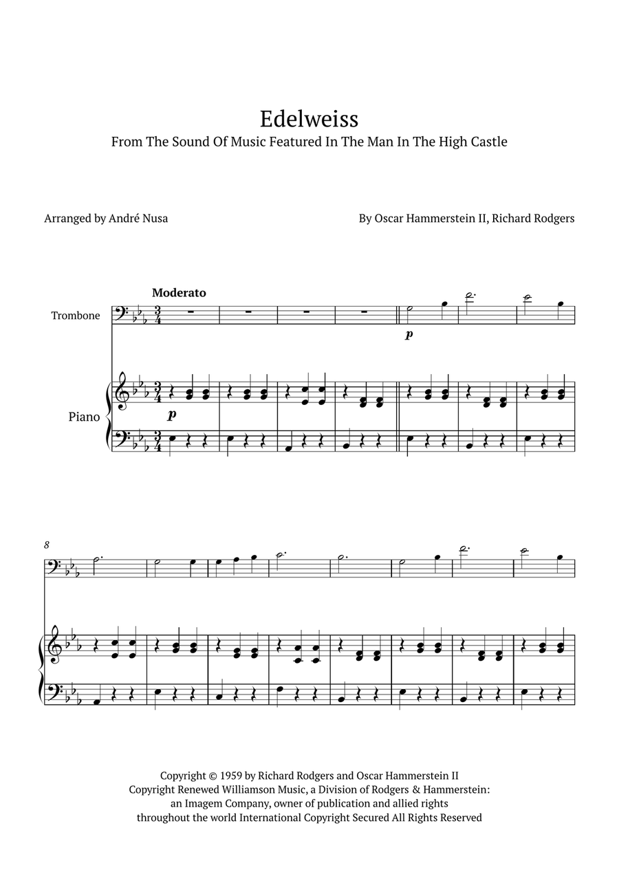 Edelweiss Piano scores gallery preview page 1