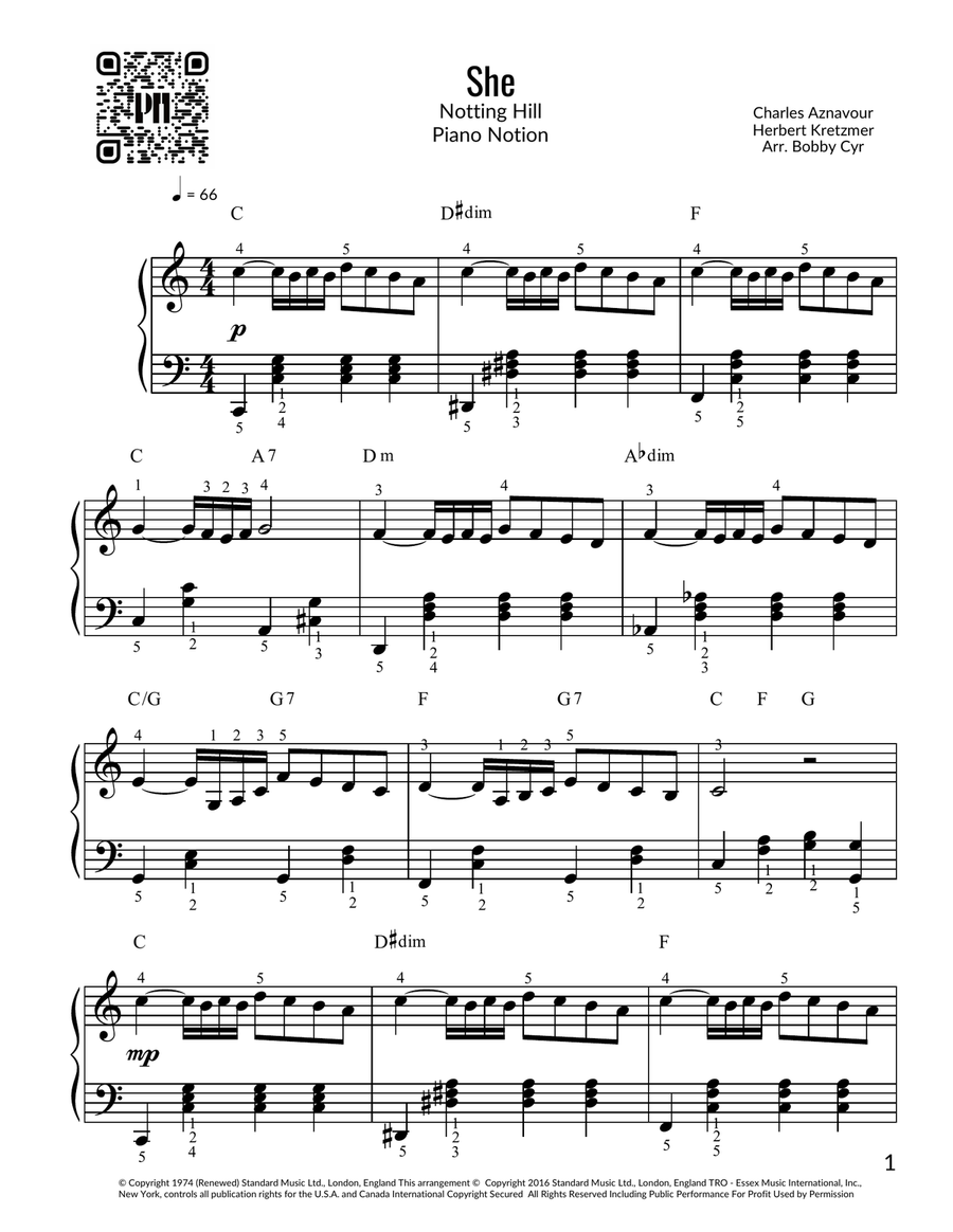 She She Easy Piano scores gallery preview page 1
