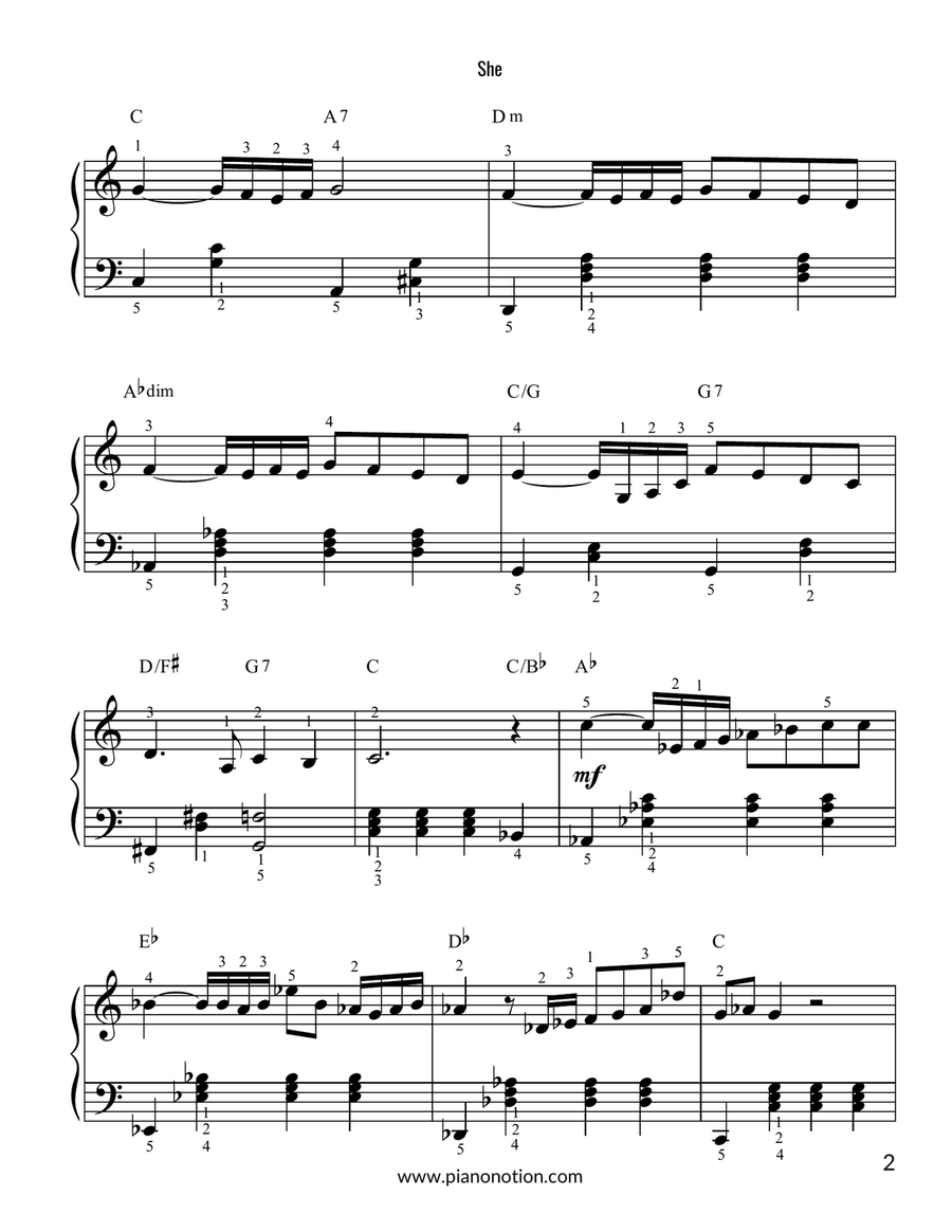 She She Easy Piano scores gallery preview page 2