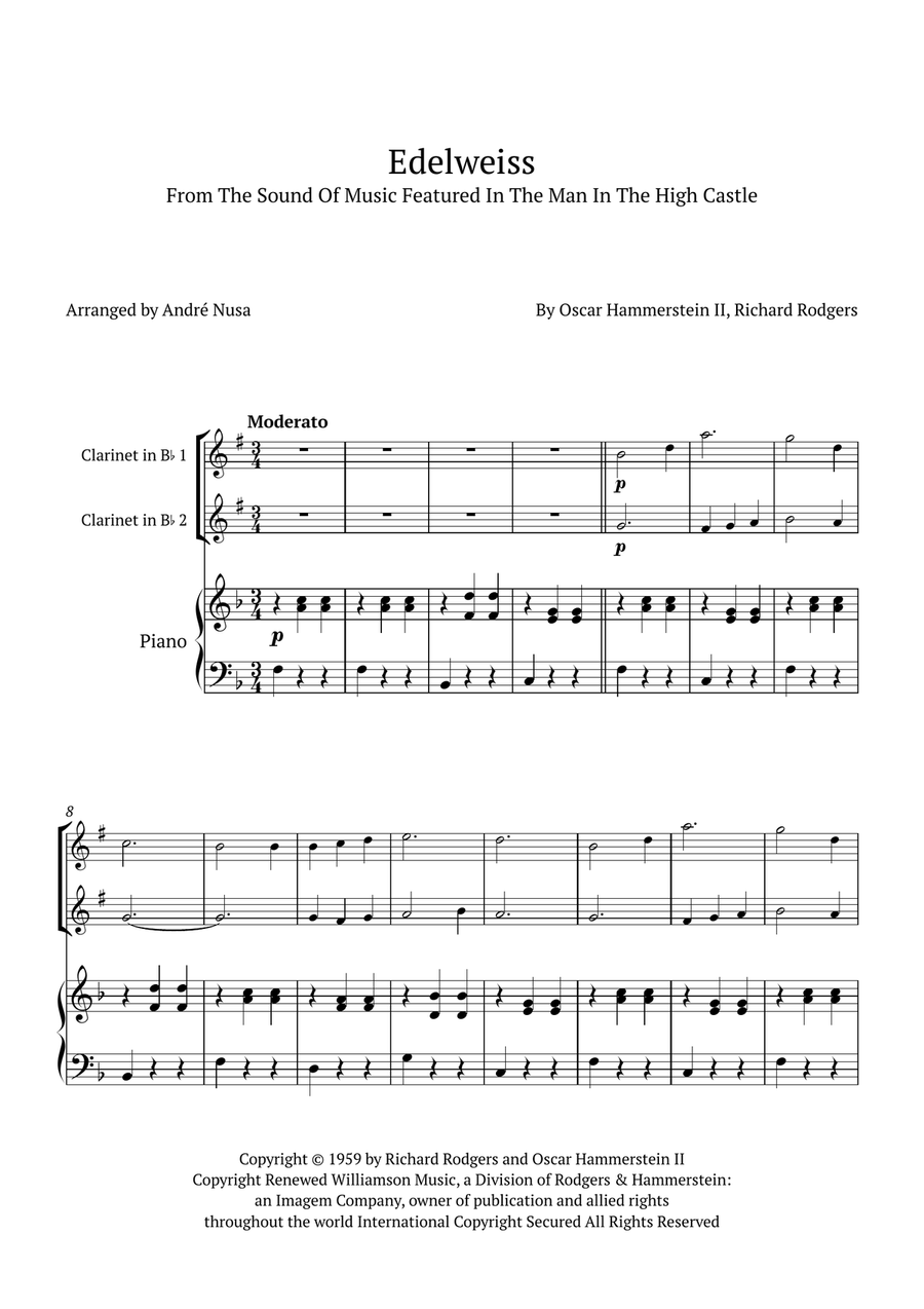Edelweiss Woodwind Duet scores gallery preview page 1