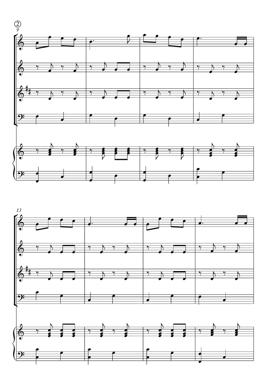 Jingle Bells Woodwind Quartet scores gallery preview page 2