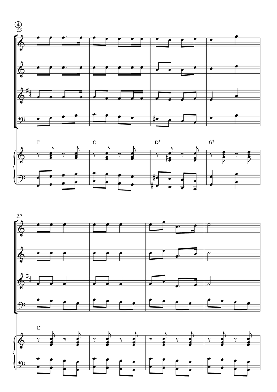 Jingle Bells Woodwind Quartet scores gallery preview page 4