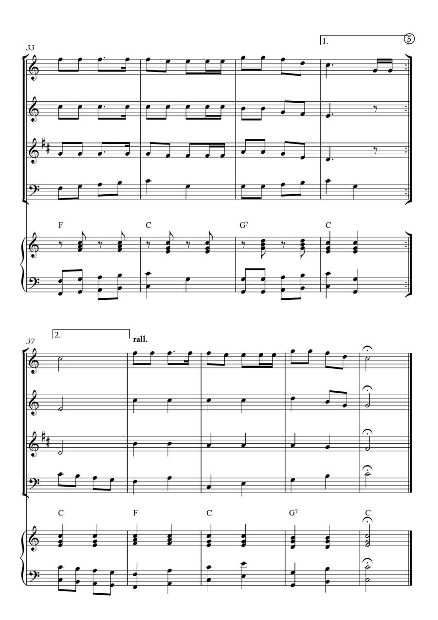 Jingle Bells Woodwind Quartet scores gallery preview page 5
