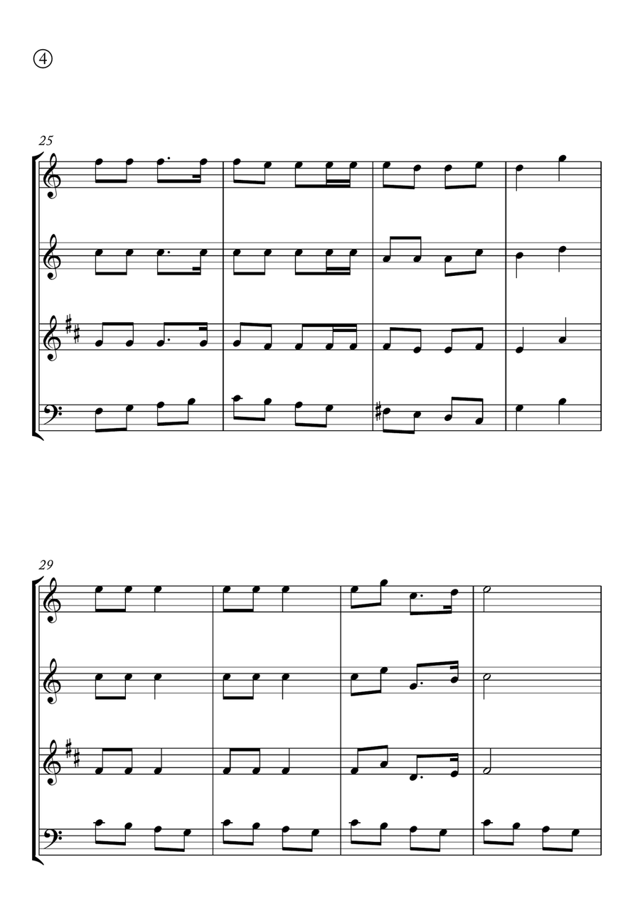 Jingle Bells Woodwind Quartet scores gallery preview page 4