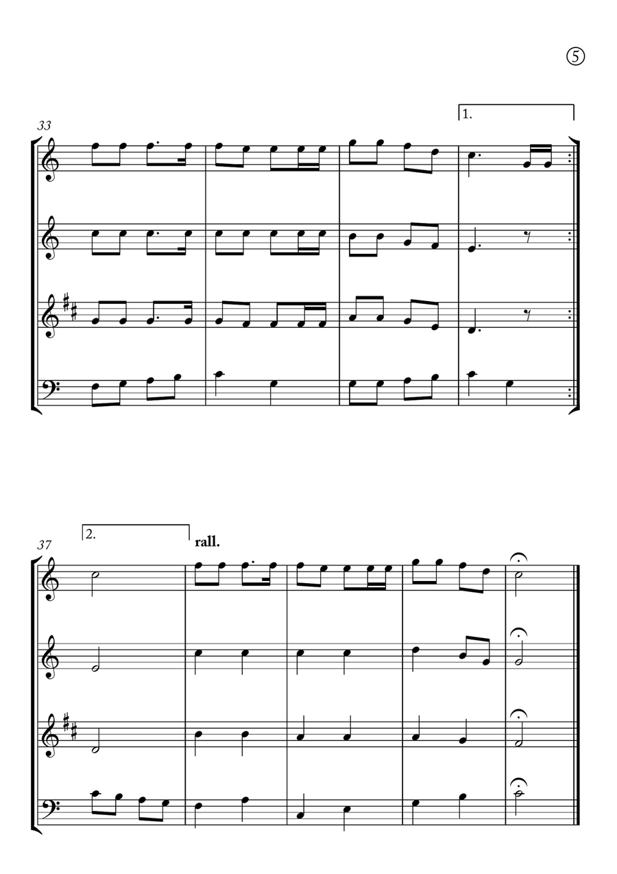 Jingle Bells Woodwind Quartet scores gallery preview page 5