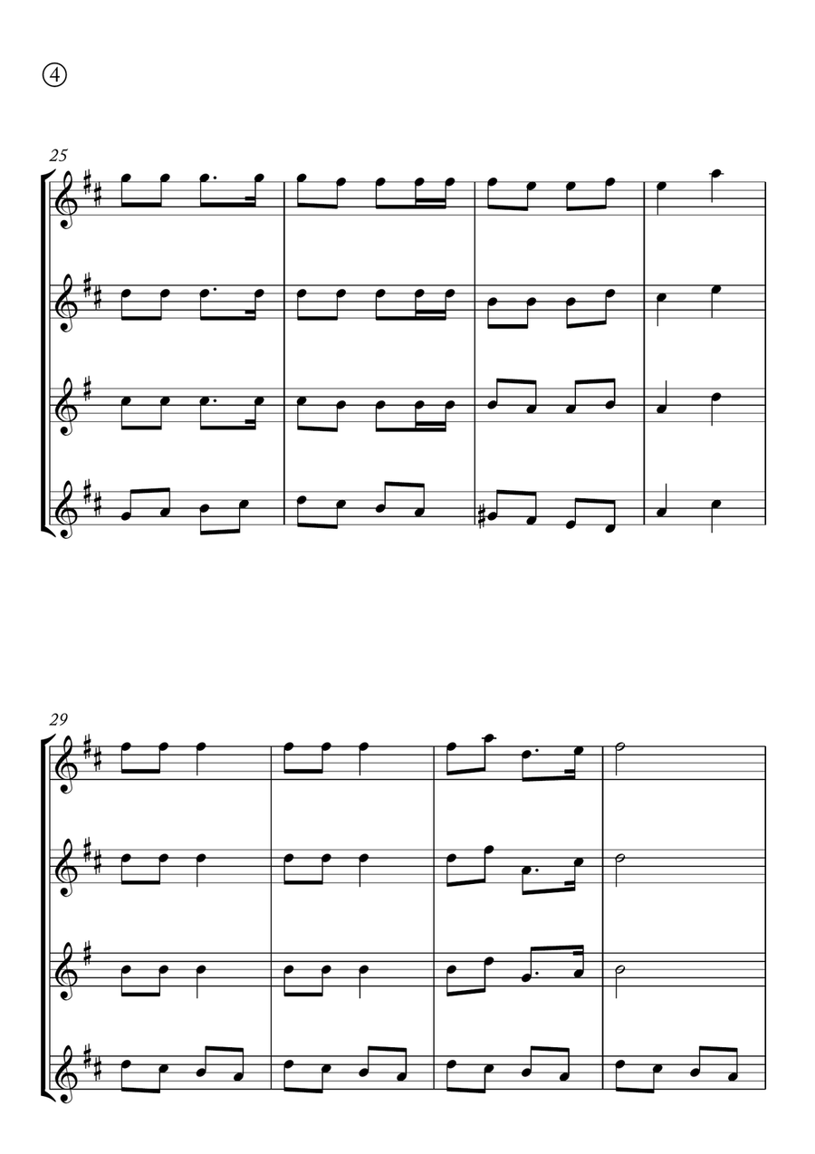 Jingle Bells Saxophone Quartet scores gallery preview page 4
