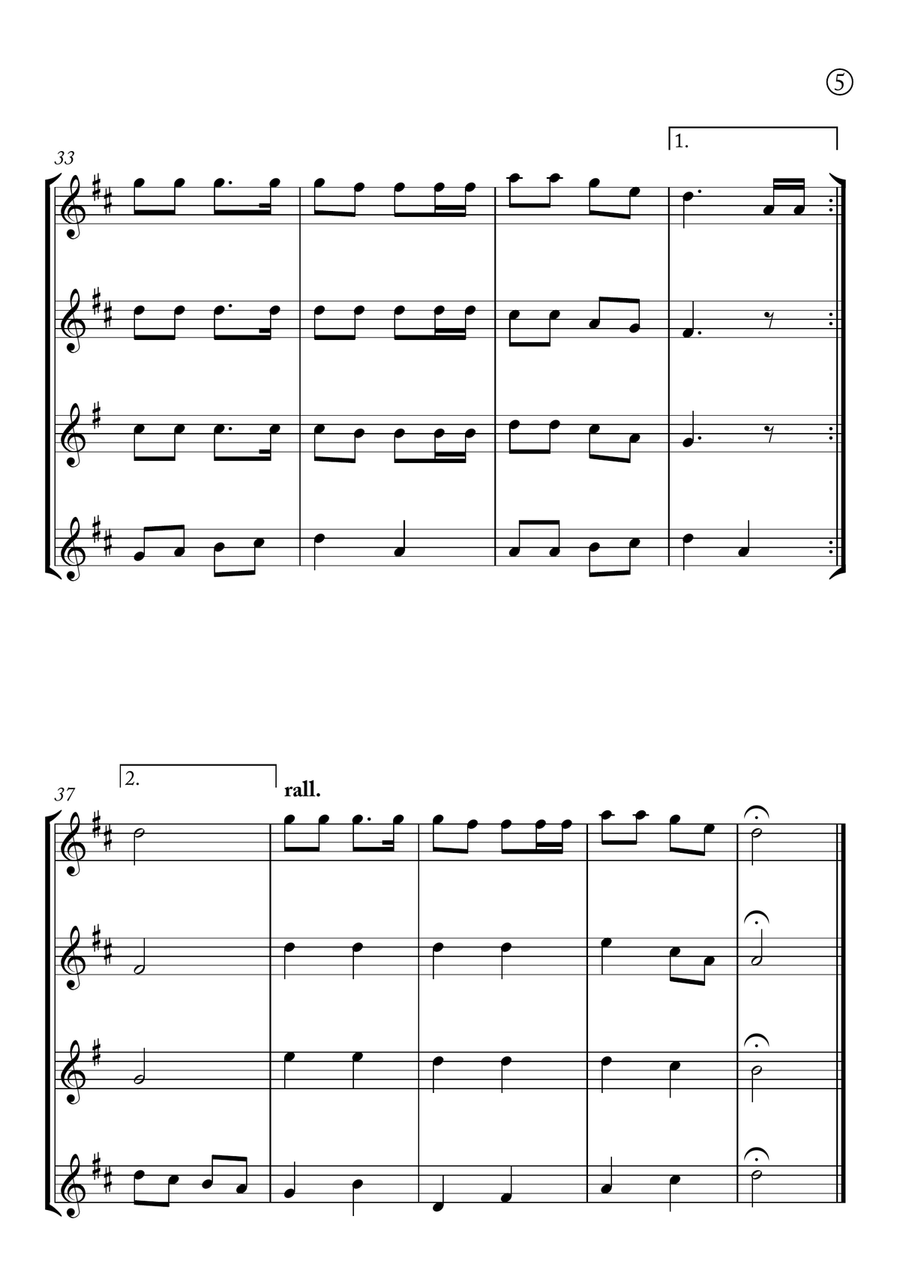 Jingle Bells Saxophone Quartet scores gallery preview page 5