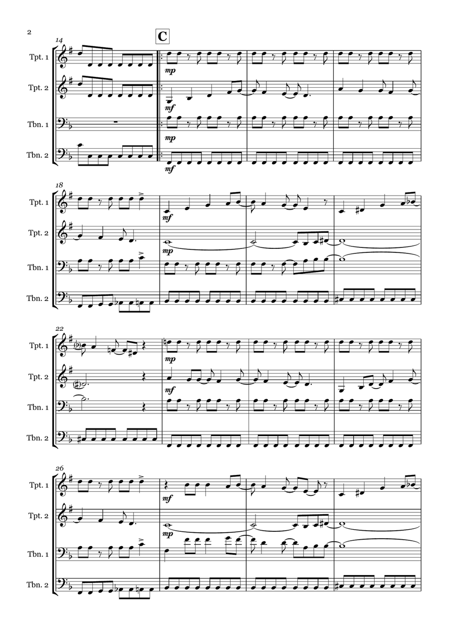 All I Want For Christmas Is You Brass Quartet scores gallery preview page 2