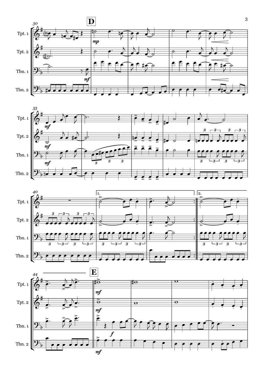 All I Want For Christmas Is You Brass Quartet scores gallery preview page 3