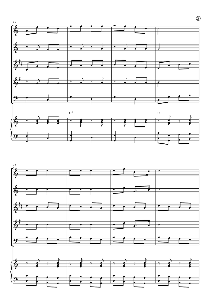 Jingle Bells Woodwind Quintet scores gallery preview page 3