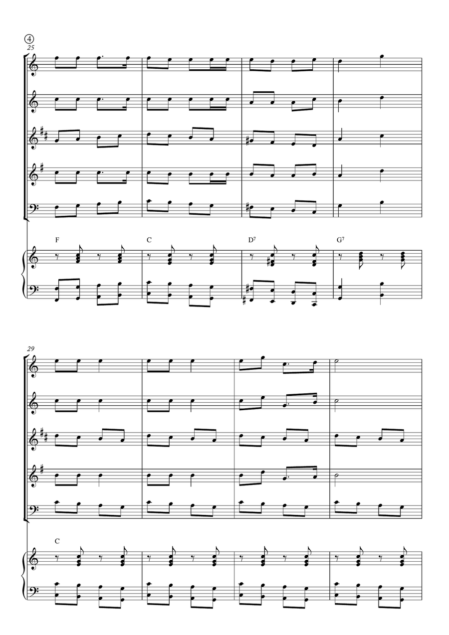 Jingle Bells Woodwind Quintet scores gallery preview page 4