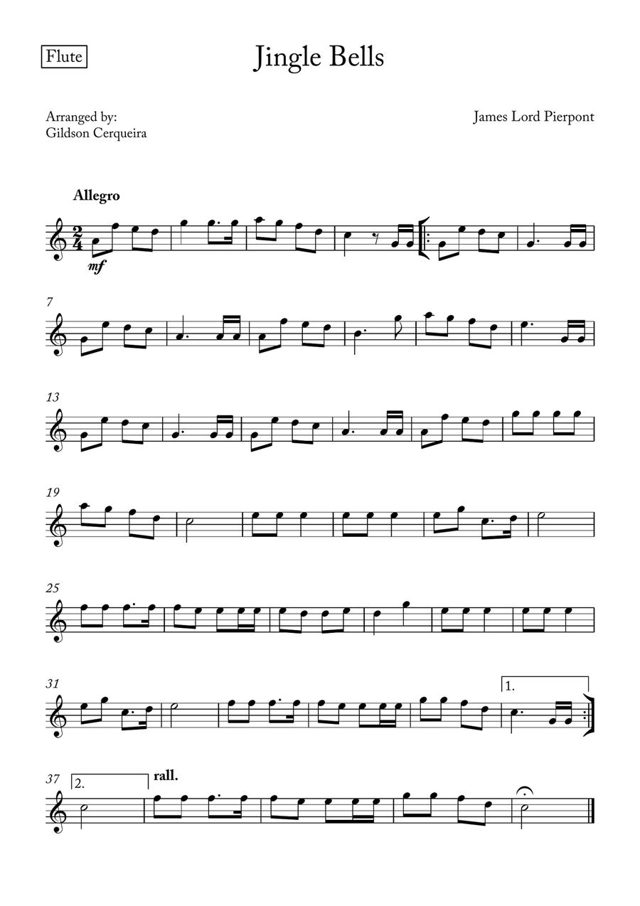 Jingle Bells Woodwind Quintet scores gallery preview page 6