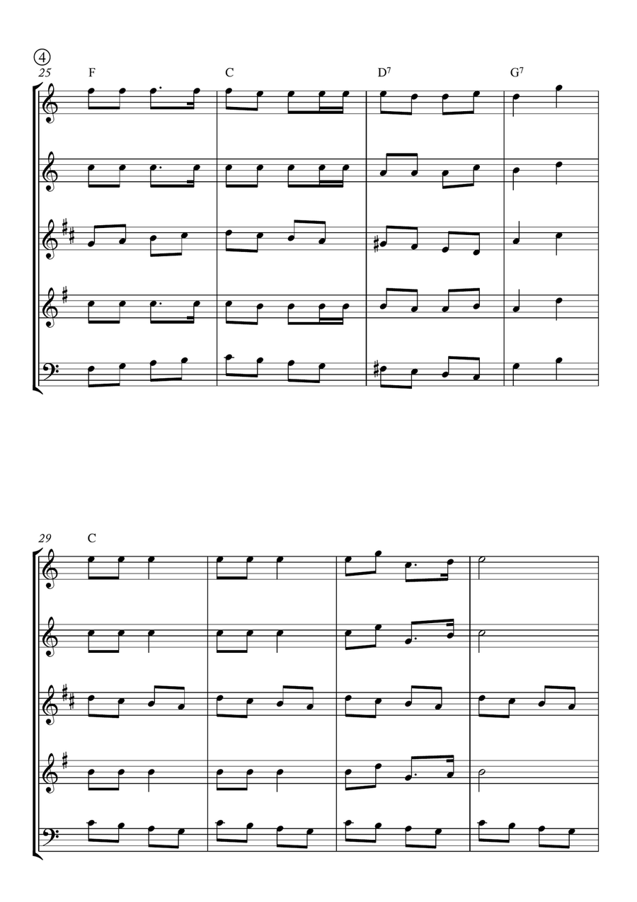 Jingle Bells Woodwind Quintet scores gallery preview page 4