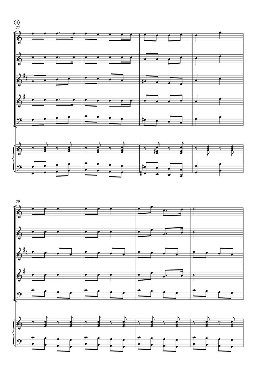 Jingle Bells Woodwind Quintet scores gallery preview page 4