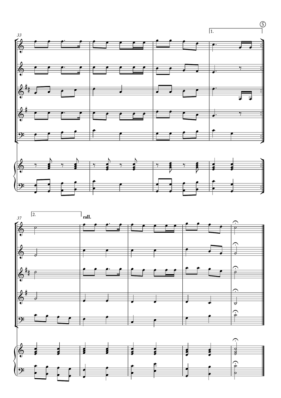 Jingle Bells Woodwind Quintet scores gallery preview page 5