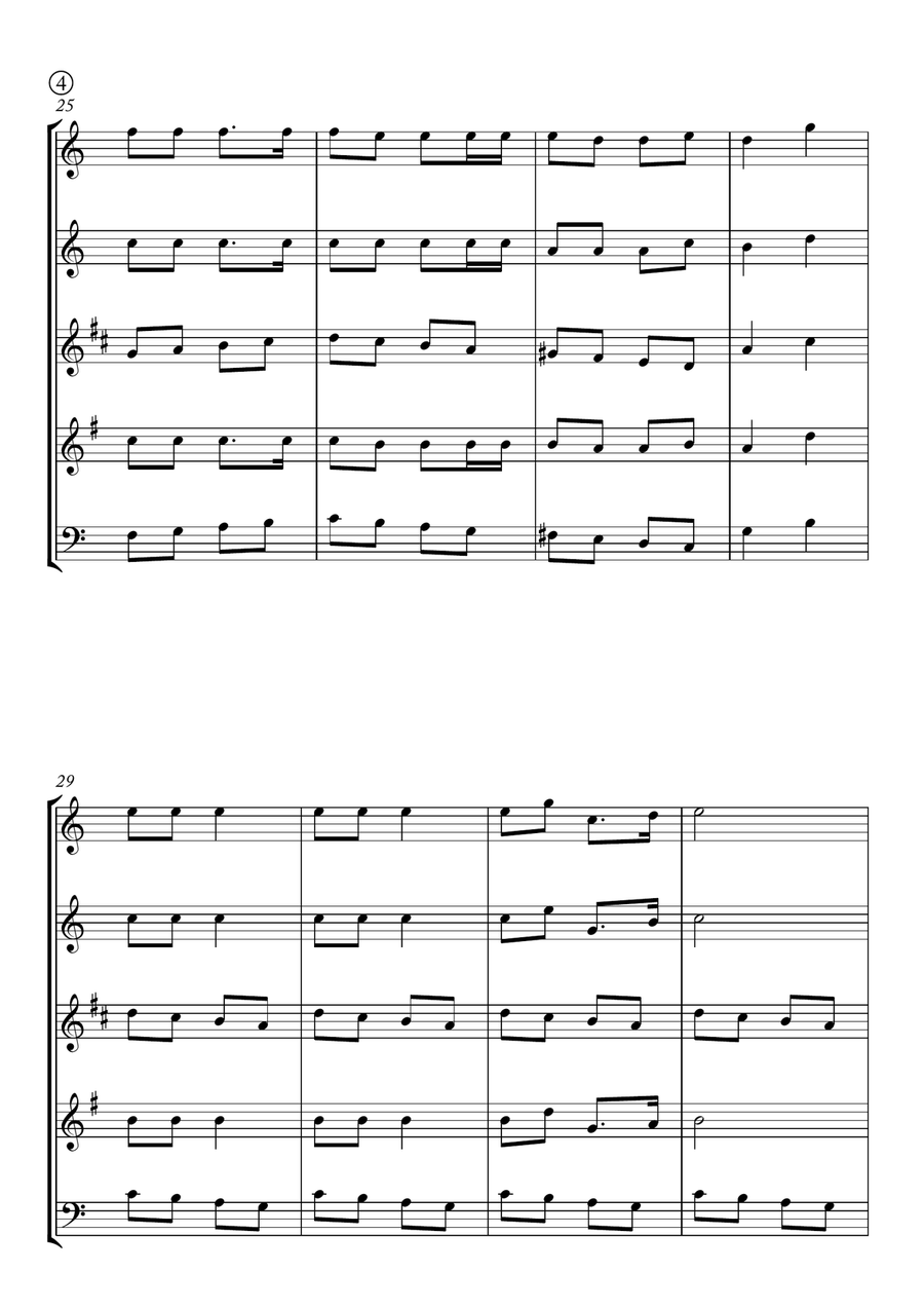 Jingle Bells Woodwind Quintet scores gallery preview page 4