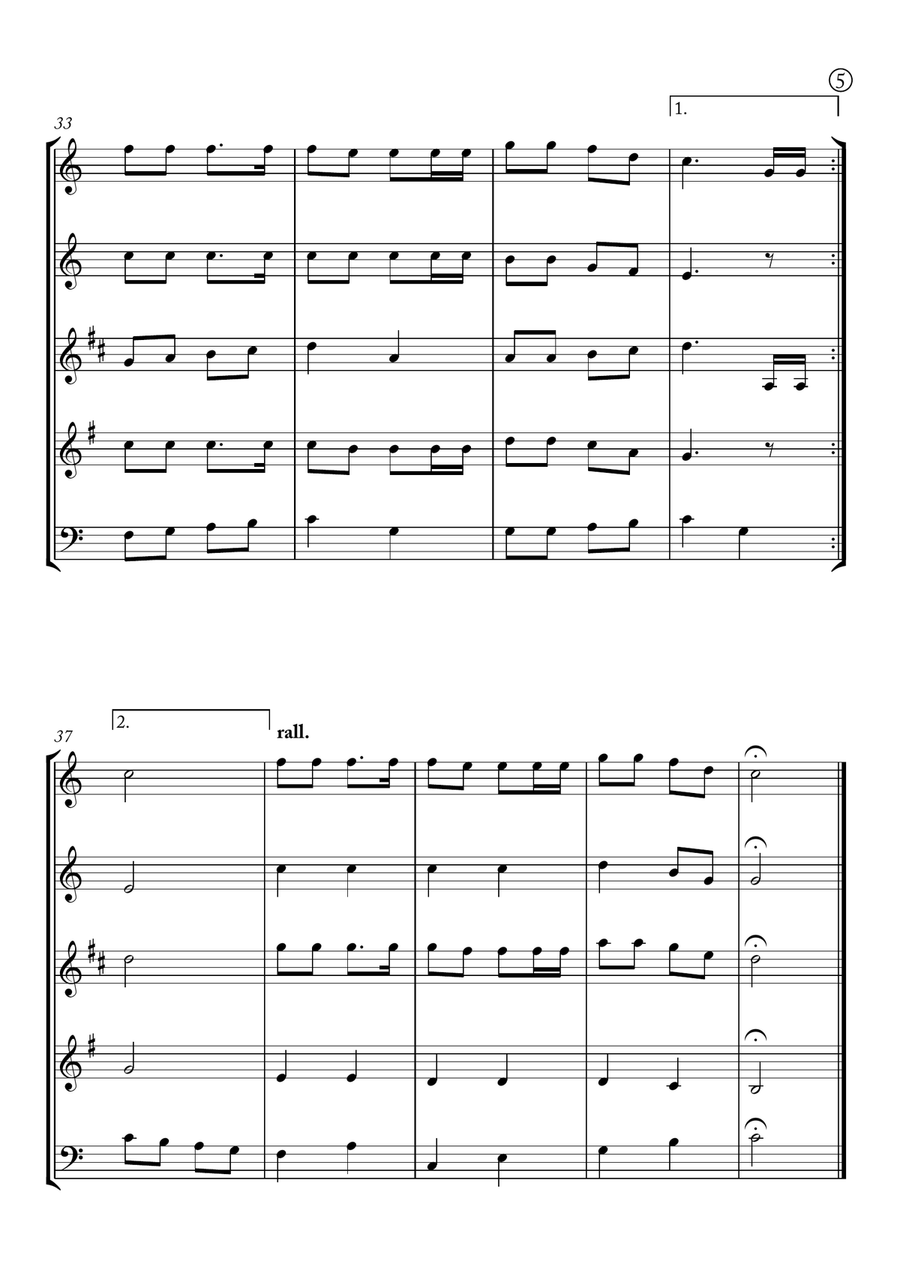 Jingle Bells Woodwind Quintet scores gallery preview page 5