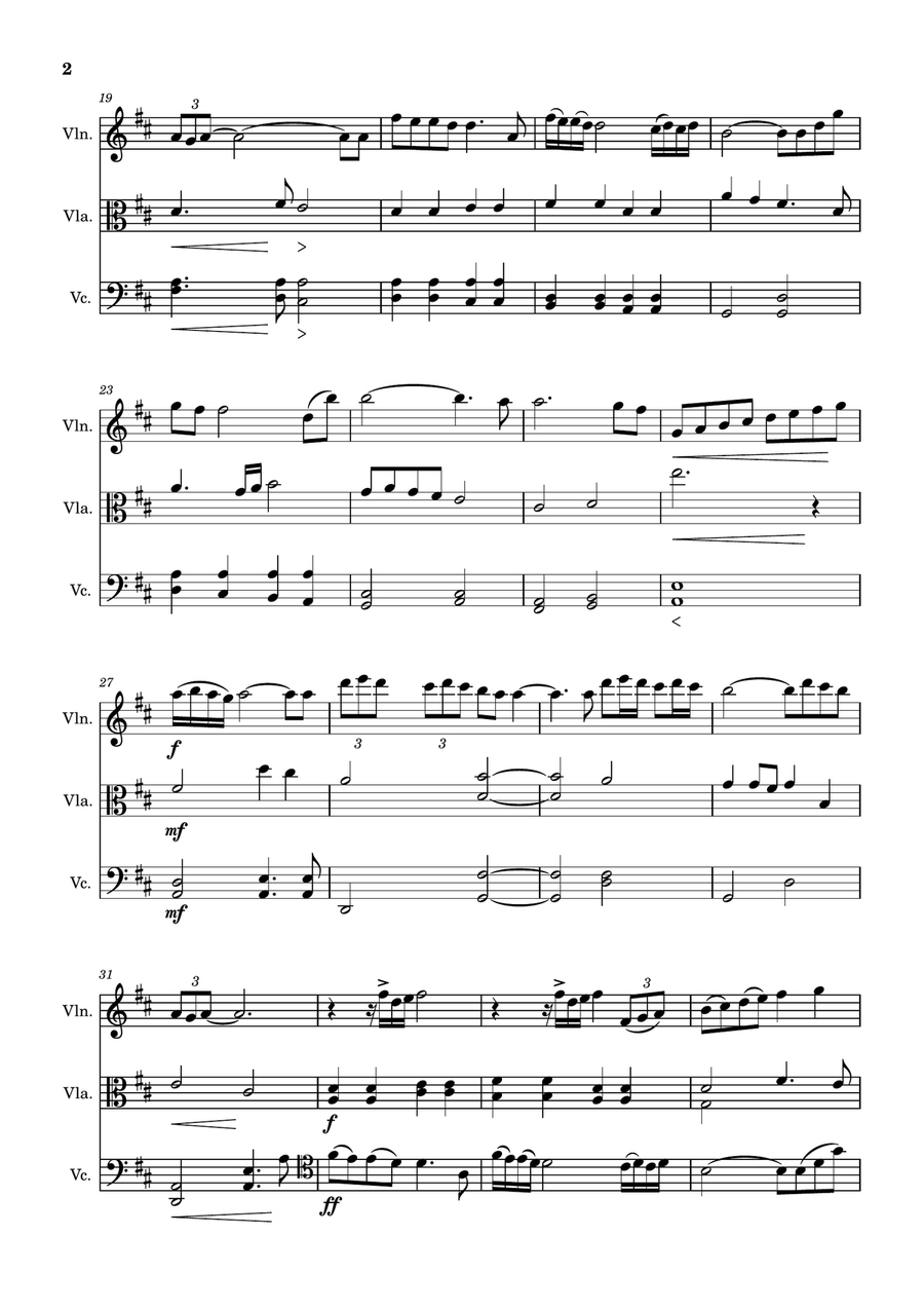 Gabriel's Oboe Gabriel's Oboe String Trio scores gallery preview page 2