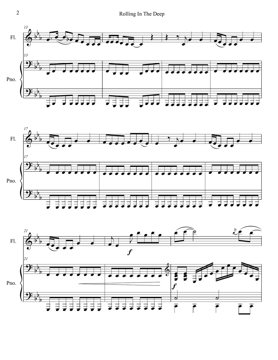 Rolling In The Deep Flute Solo scores gallery preview page 3