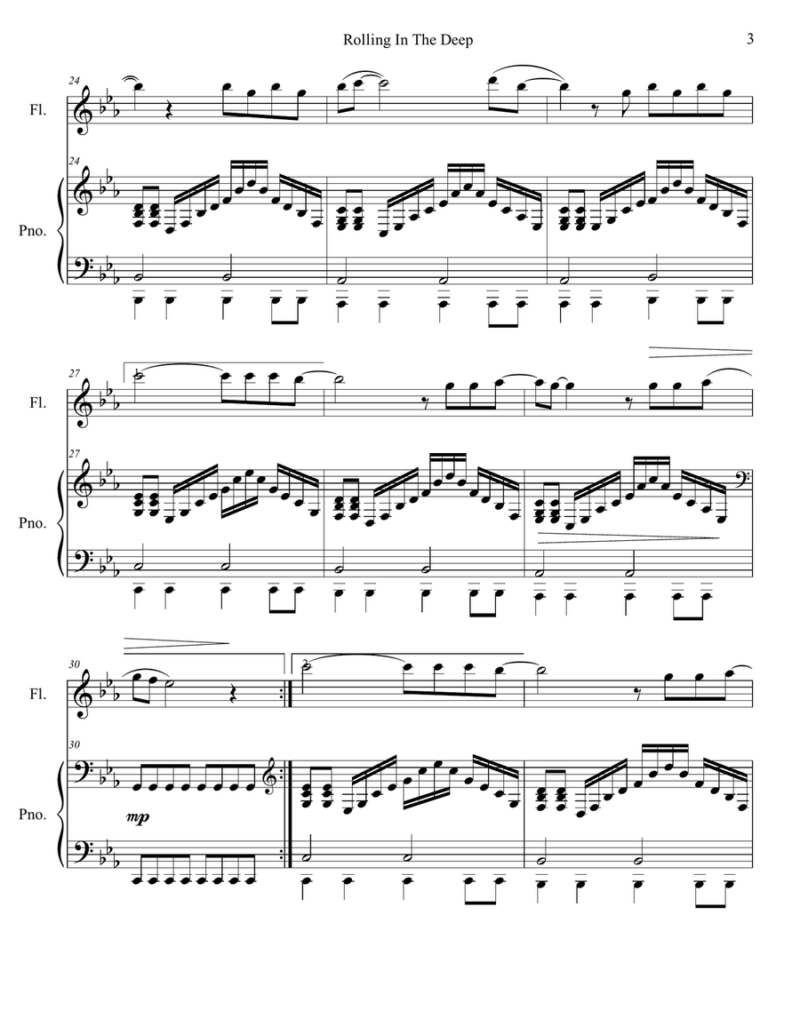 Rolling In The Deep Flute Solo scores gallery preview page 4