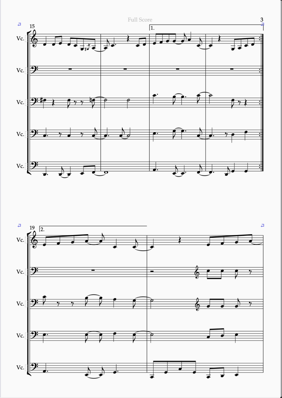 Will The Sun Ever Shine Again Cello scores gallery preview page 3