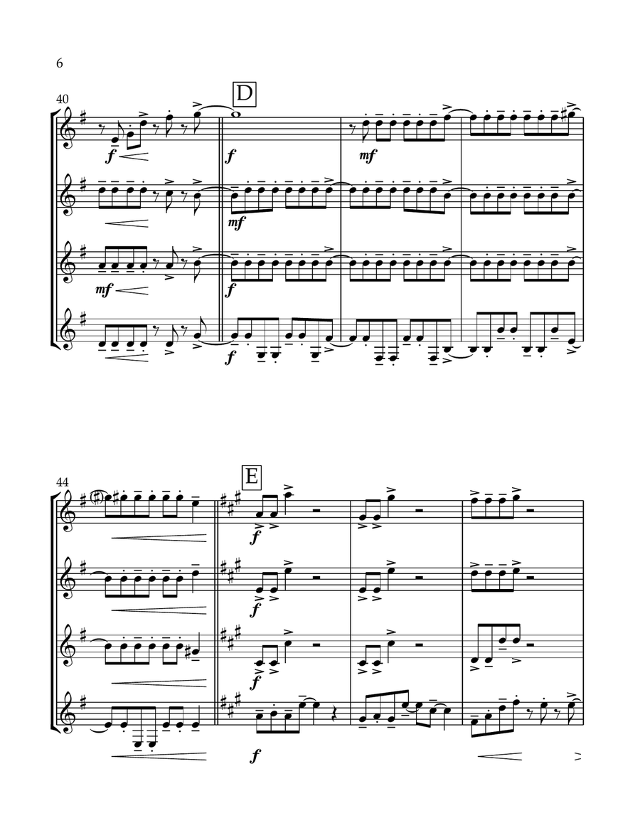 Dancing Through Life Dancing Through Life Clarinet Quartet scores gallery preview page 6