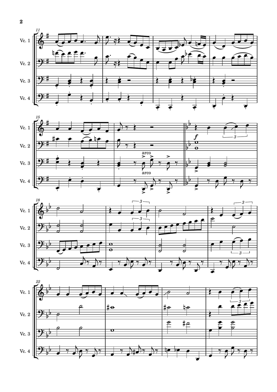 Por una Cabeza Por una Cabeza String Quintet scores gallery preview page 2