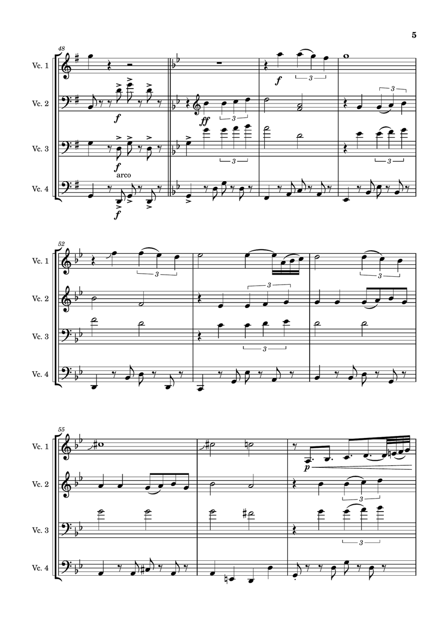 Por una Cabeza Por una Cabeza String Quintet scores gallery preview page 5