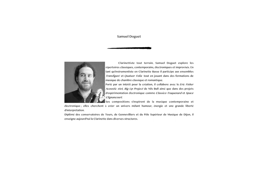 DOGUET – Poursuite Autoroute | Bass Clarinet & recorded Tape | PDF Bass Clarinet scores gallery preview page 2