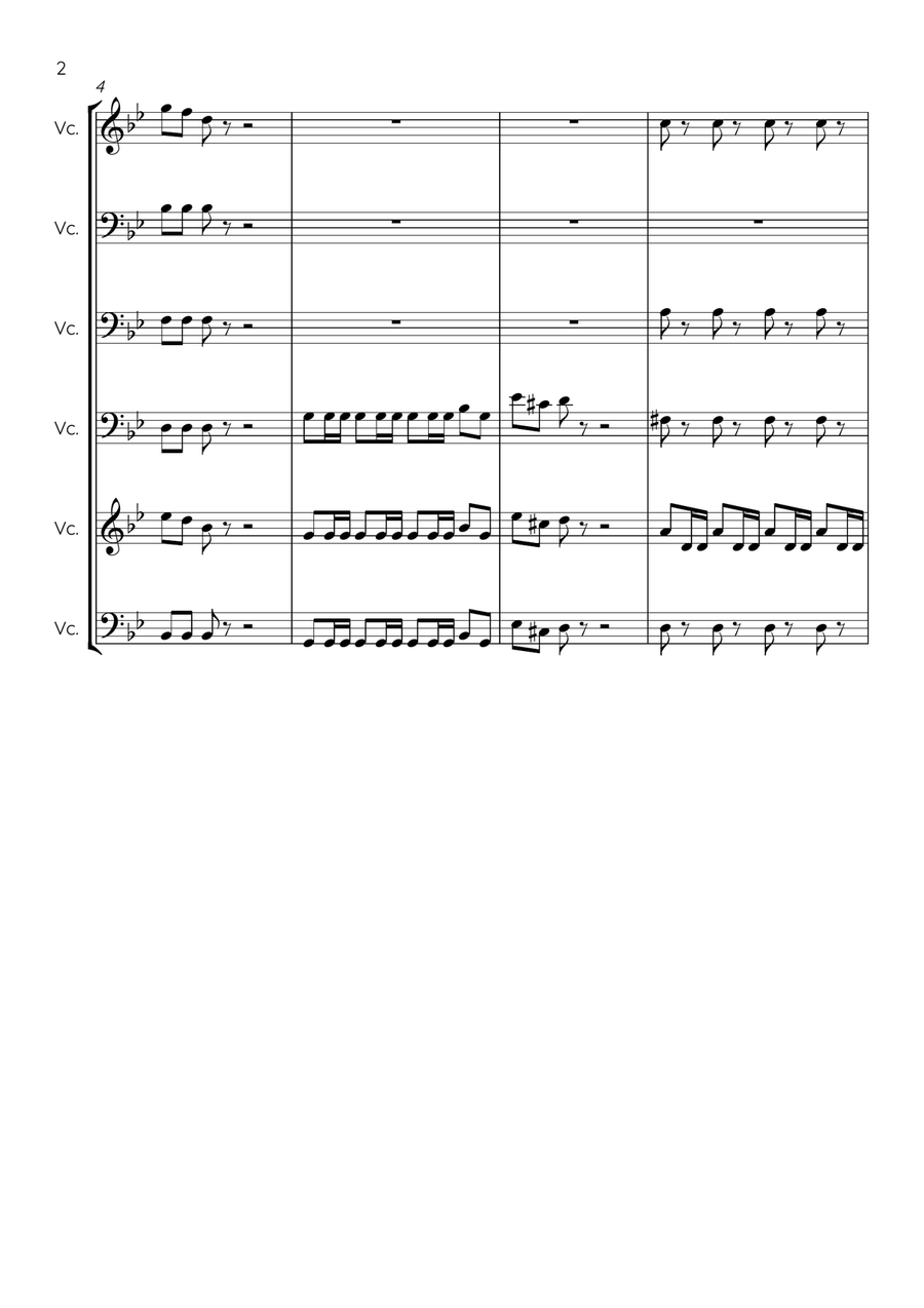 Il Canto degli Italiani Il Canto degli Italiani Cello scores gallery preview page 2