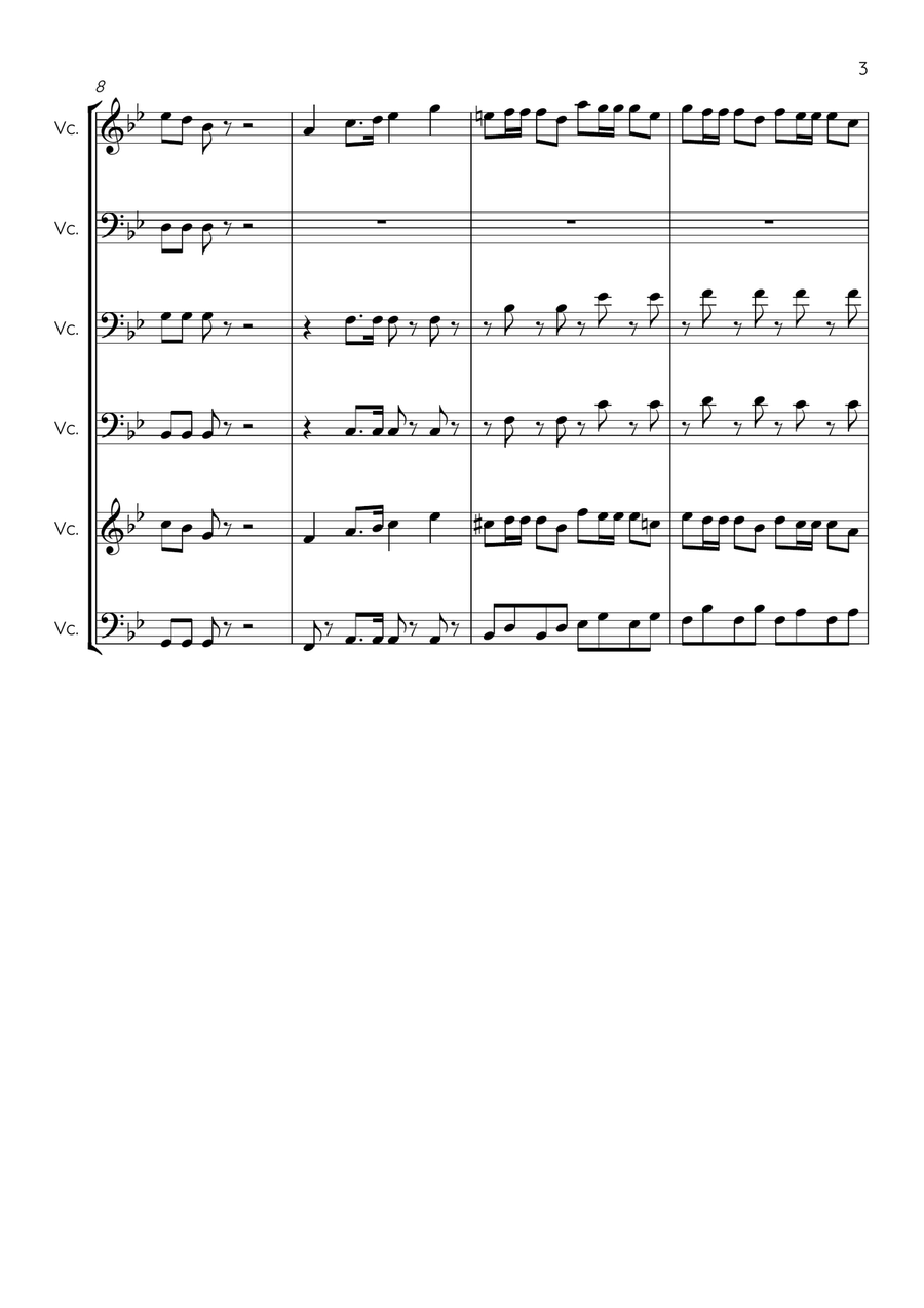 Il Canto degli Italiani Il Canto degli Italiani Cello scores gallery preview page 3