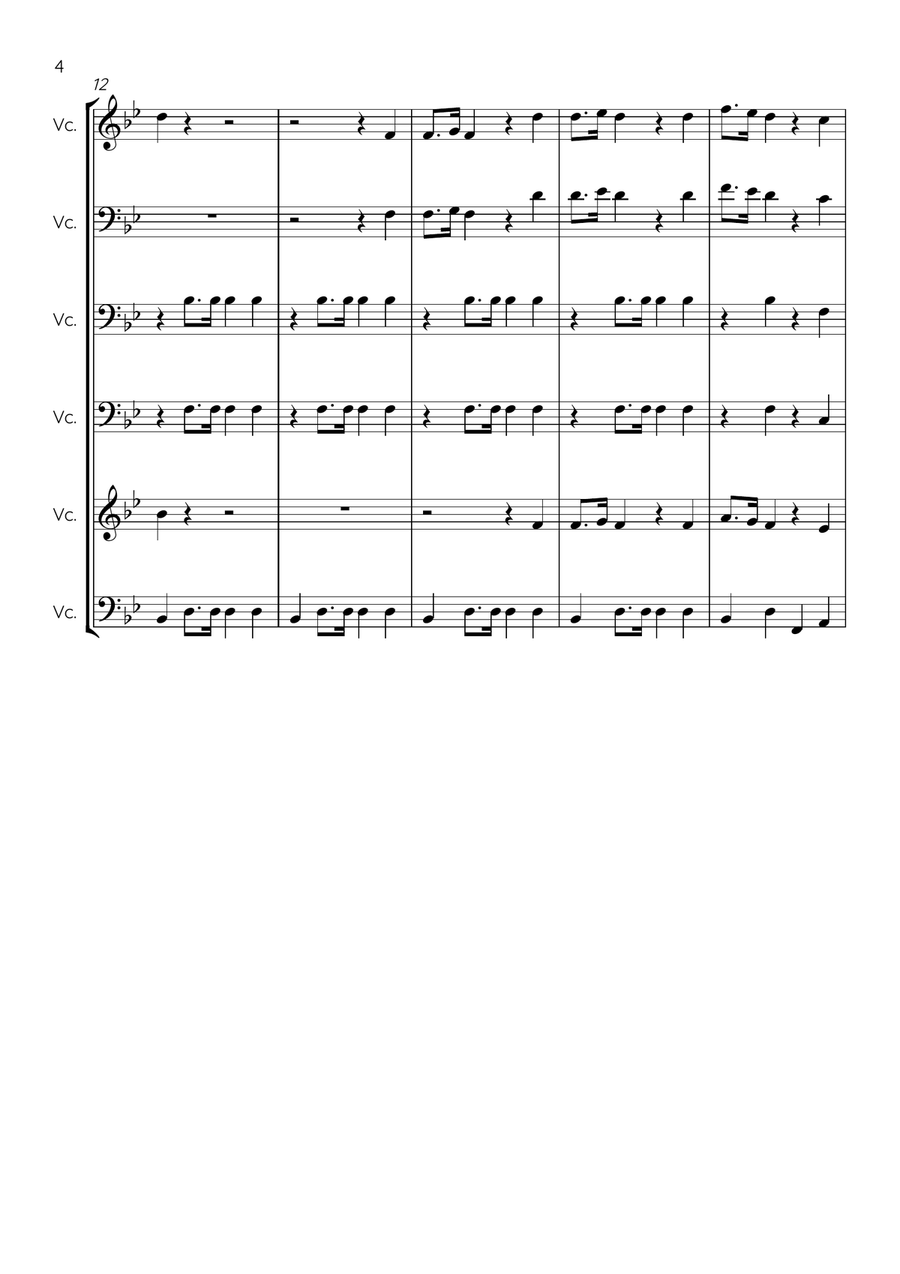 Il Canto degli Italiani Il Canto degli Italiani Cello scores gallery preview page 4
