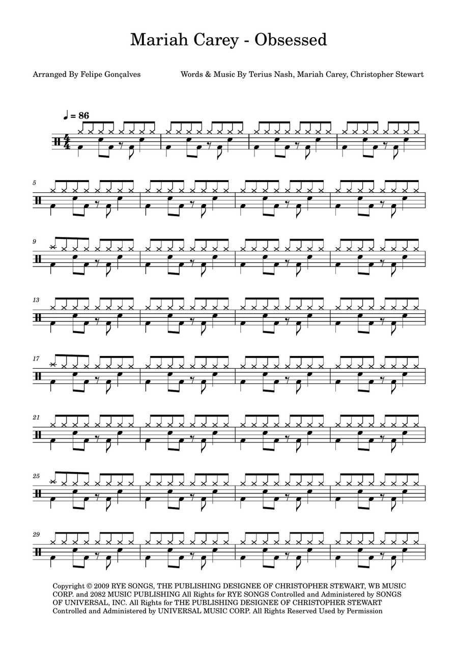 Obsessed Obsessed Drum Set scores gallery preview page 1