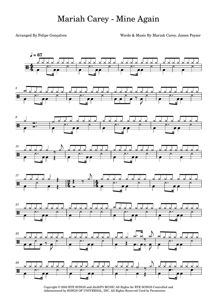 Mine Again Mine Again Drum Set scores gallery preview page 1