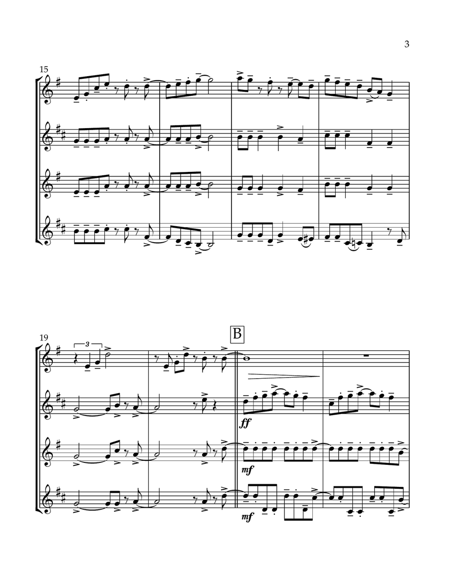 Dancing Through Life Dancing Through Life Saxophone Quartet scores gallery preview page 3