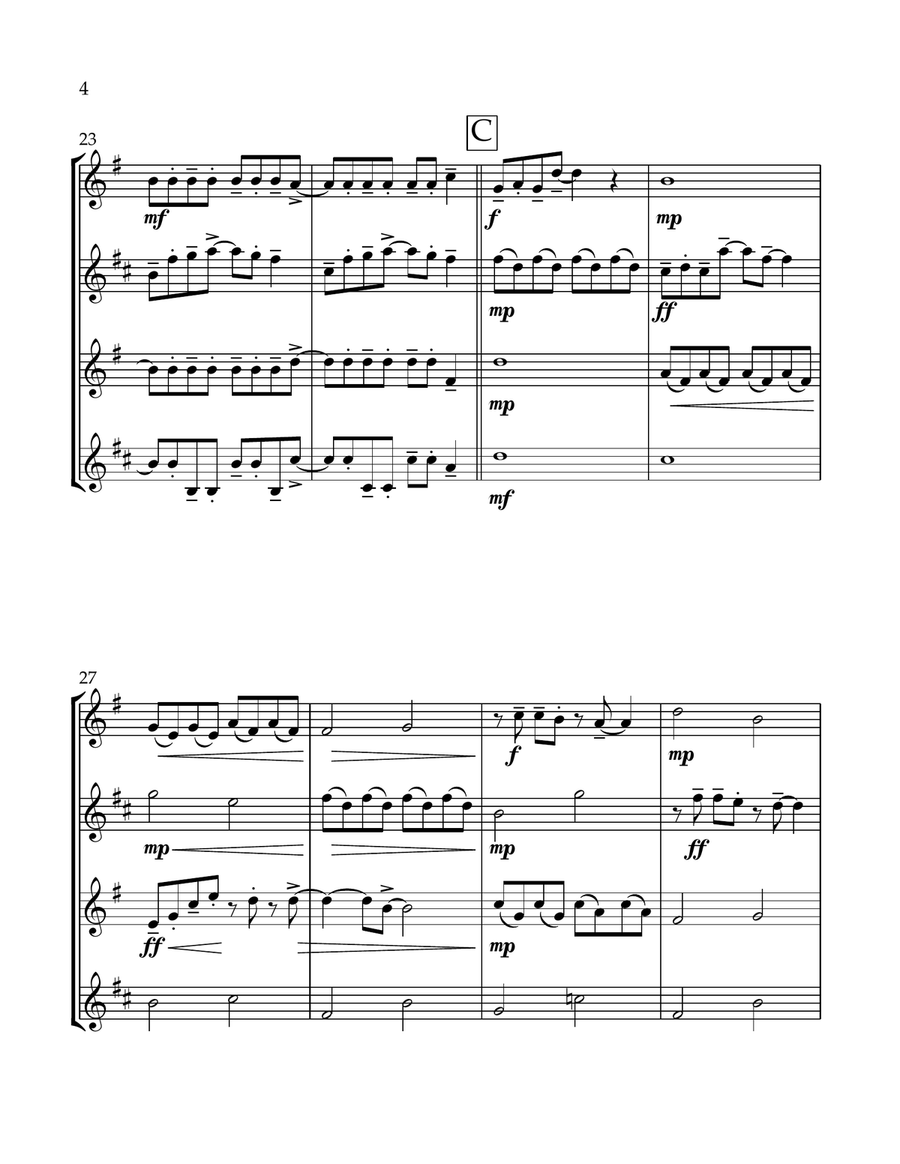 Dancing Through Life Dancing Through Life Saxophone Quartet scores gallery preview page 4
