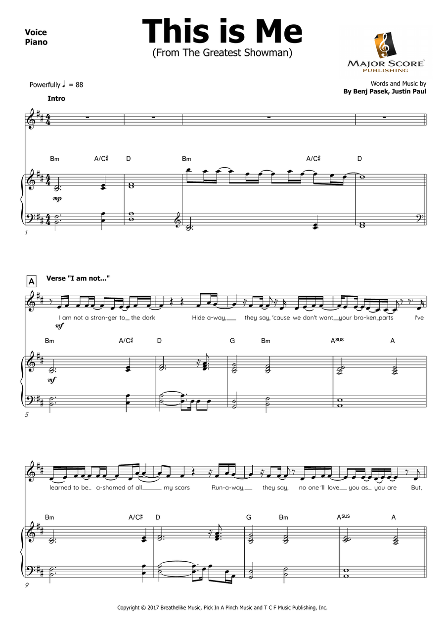 This Is Me Piano, Vocal scores gallery preview page 2