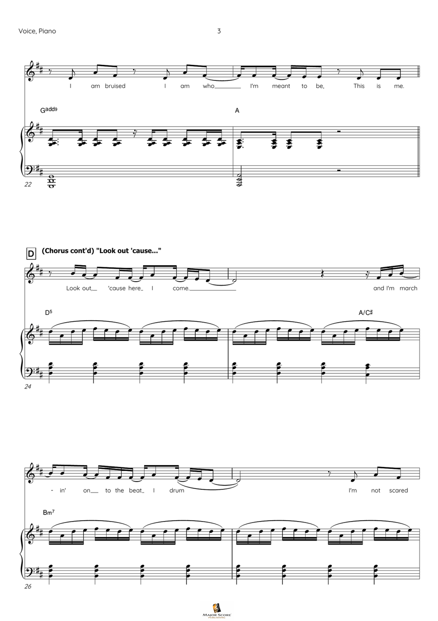 This Is Me Piano, Vocal scores gallery preview page 4