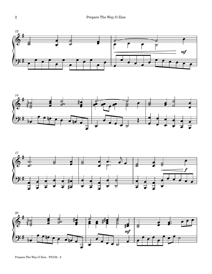 Prepare The Way, O Zion Piano Solo scores gallery preview page 2
