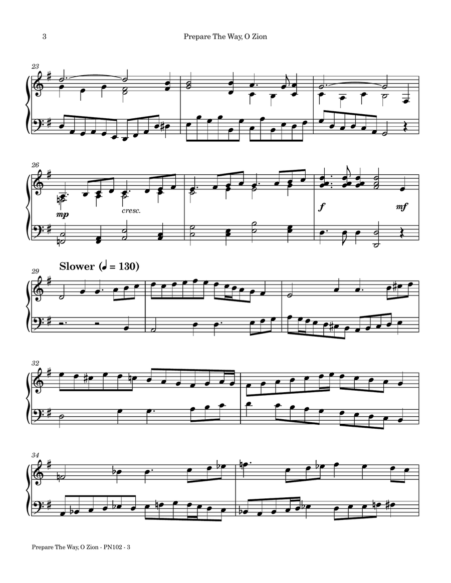 Prepare The Way, O Zion Piano Solo scores gallery preview page 3