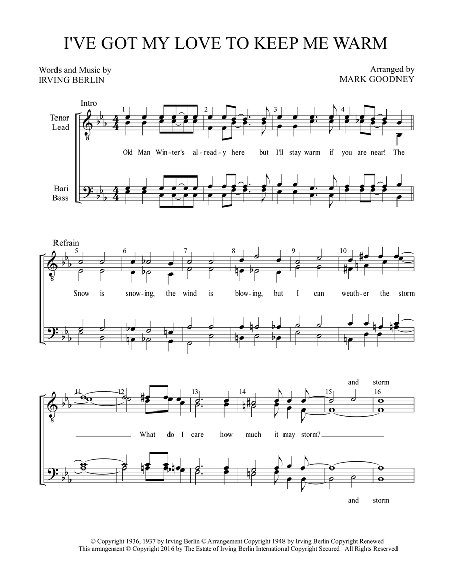 I've Got My Love To Keep Me Warm TTBB scores gallery preview page 2