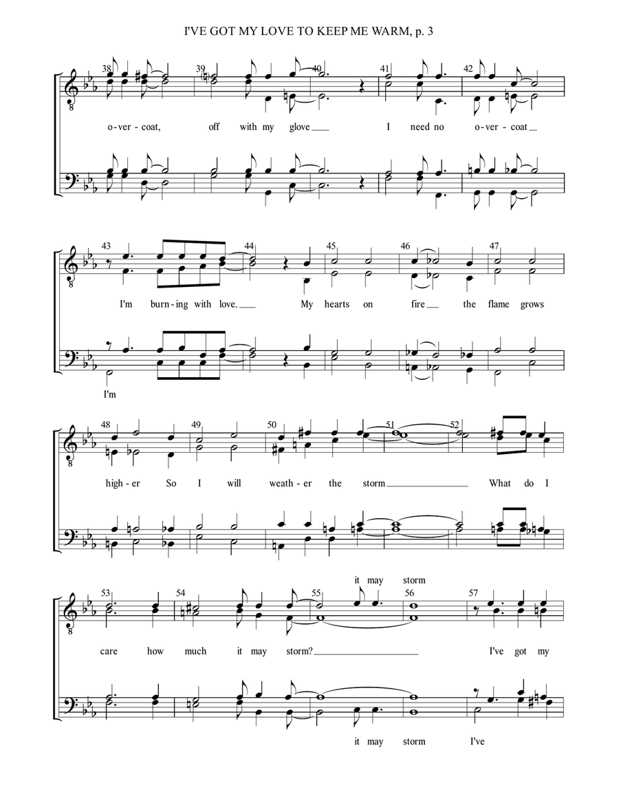 I've Got My Love To Keep Me Warm TTBB scores gallery preview page 4
